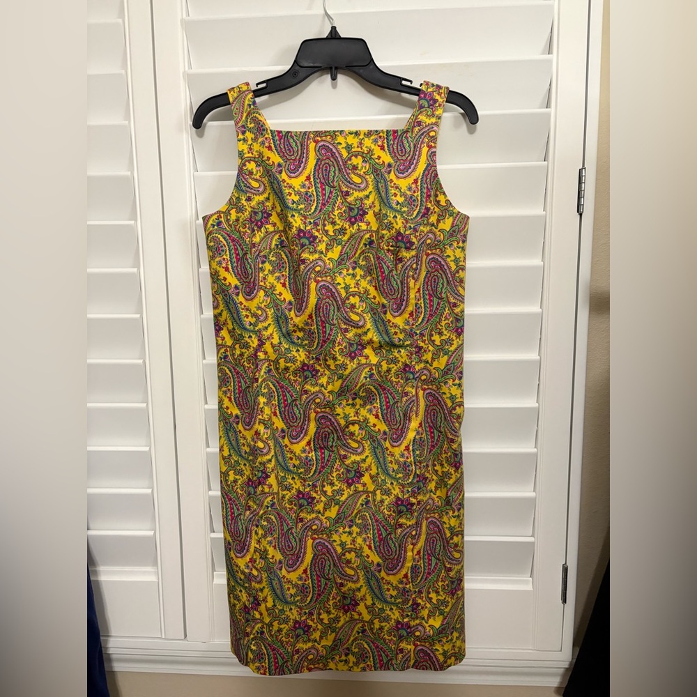 Lauren Ralph Lauren Vintage Women's Yellow Multi Paisley Print Dress